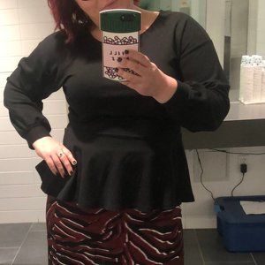 ELOQUII WOMEN PUFF SLEEVE PEPLUM TOP SIZE 14 *PLUS SIZE* *MID SIZE*